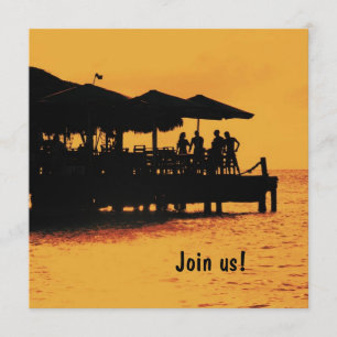 Invitation personnes heureuses à l'invitation du coucher du s