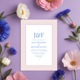 Invitation Pétal rose, Cornflower bleu et mauve violet Mariag