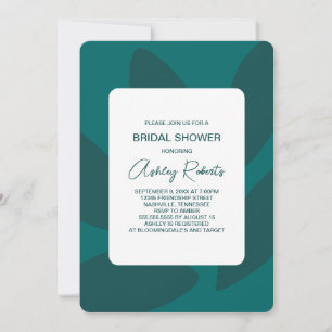 Invitation Pétales à fleurs de mood Fête des mariées Turquois