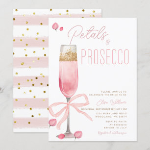 Invitation Pétales à mâchoires roses et Fête des mariées de p