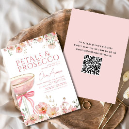 Invitation Pétales de code QR et Fête des mariées de cache ro