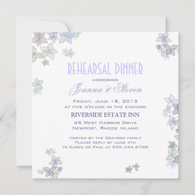 Invitation Pétales de papier Répétition artistique Dîner Invi (Devant)