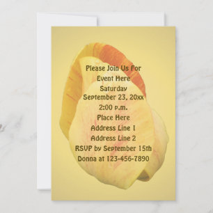 Invitation Pétales de Tulipe Jaune Fête Florale