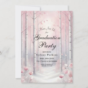 Invitation Pétales décongelés dans une région boisée hivernal