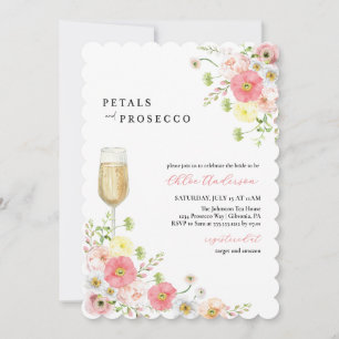 Invitation Pétales et Fête des mariées Champagne de Prosecco