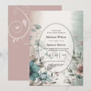 Invitation Pétales et Mariage floral doux et sérénité