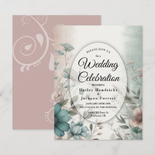 Invitation Pétales et Mariage floral doux et sérénité