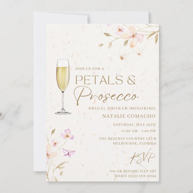 Invitation Pétales et partie de Fête des mariées du ministère (Devant)