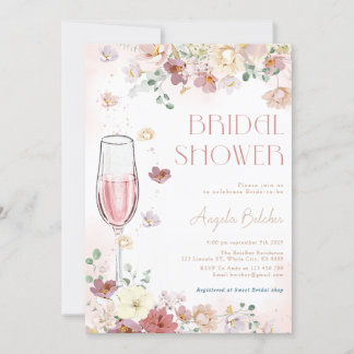Invitation Pétales et poursuites avec Fête des mariées Fleur