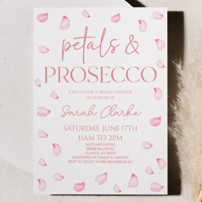 Invitation Pétales et Procuco Rose Rose Pétales Fête des mari (Créateur téléchargé)
