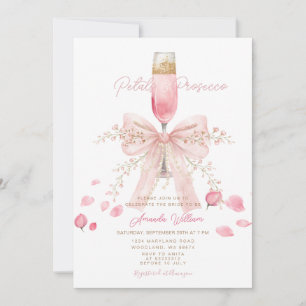 Invitation Pétales et Prosecco Blush Bow Pétales Mariage