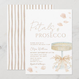 Invitation Pétales et Prosecco Nœud en Ivoire pour Enterremen