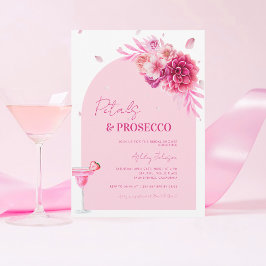 Invitation Pétales et Prosecco Script rose Fête des mariées f