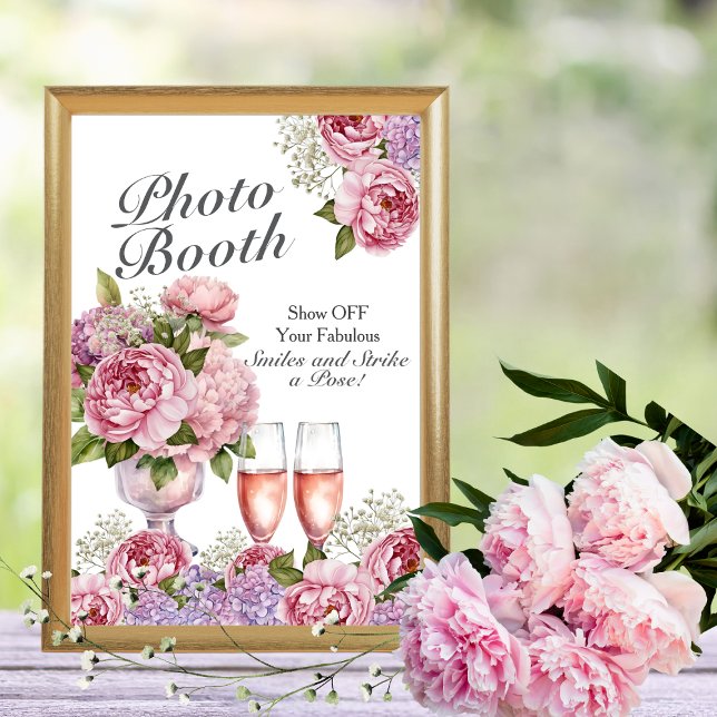 Invitation Pétales et Prosecco - Symbole de la cabine photo (Petals & Prosecco Photo Booth)