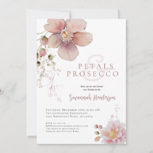 Invitation Pétales Florales Roses et Brunch de Mariée au Pros