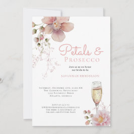 Invitation Pétales florales roses et Fête des mariées de Pros