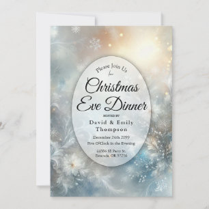 Invitation Pétales Gelés dans le Dîner de la Veille de Noël e