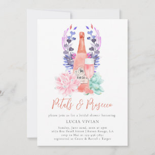 Invitation Pétales modernes et Fête des mariées Succulente Pr