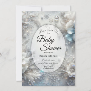 Invitation Pétales neigeux dans le Baby shower de fleurs cong