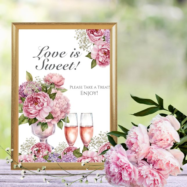 Invitation Pétales & Procuco "L'amour est doux" (Petals & Prosecco "Love is Sweet" Sign)