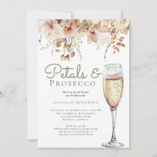 Invitation Pétales romantiques et Fête des mariées Florale de