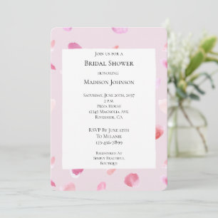 Invitation Pétales rose romantique Fête des mariées florale