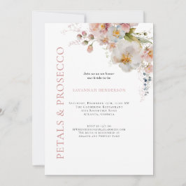 Invitation Pétales roses et Fête des mariées Florale de Prose