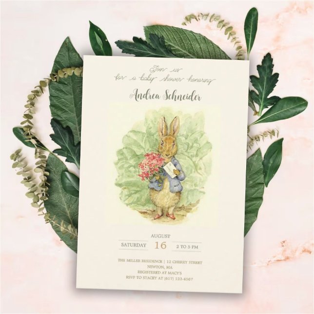 Invitation Peter le Baby shower du jardin du lapin (Créateur téléchargé)