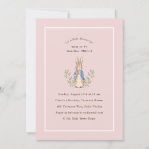 Invitation Peter Rabbit Baby shower Vintage rose