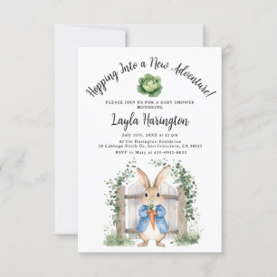 Invitation Peter Rabbit Boy Baby shower Garden Gate