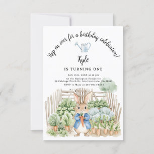 Invitation Peter Rabbit Chou Patch Légumes Anniversaire