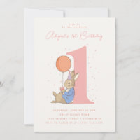 Peter Rabbit fille 1er anniversaire Confetti rose