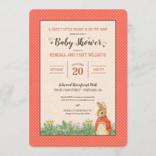Invitation Peter Rabbit - Flopsy Baby shower fille