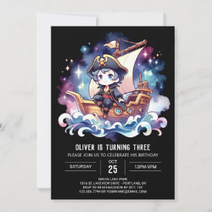 Invitation Petit adorable Pirate Anniversaire