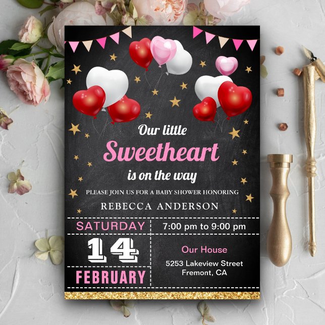Invitation Petit amour Baby shower de la Saint Valentin (Créateur téléchargé)