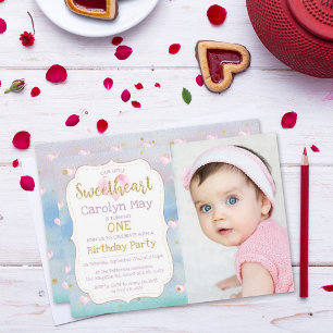 Invitation Petit amour Saint Valentin Photo d'anniversaire