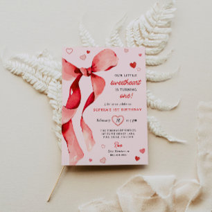 Invitation Petit amour Valentine Bow Anniversaire