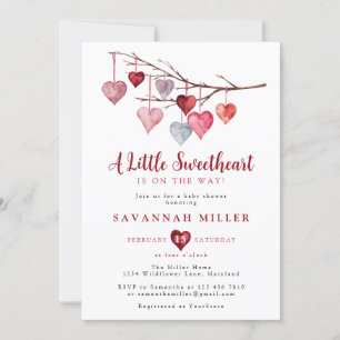 Invitation Petit amour Valentine Hearts Baby shower