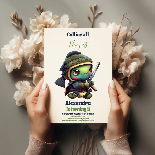 Invitation Petit Anniversaire de enfant de tortue Ninja (Créateur téléchargé)