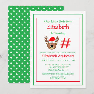 Invitation Petit Anniversaire de enfant Reindeer