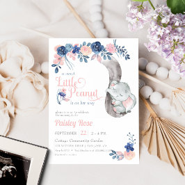 Invitation Petit Arachide Floral Baby Eléphant Douche