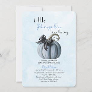 Invitation Petit arc citrouille rose est en route2