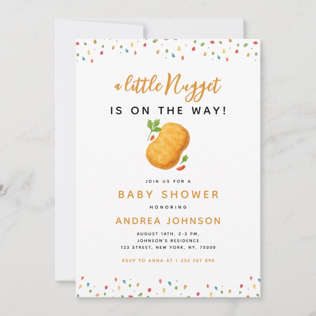 Invitation Petit Baby shower alimentaire Nugget (Devant)