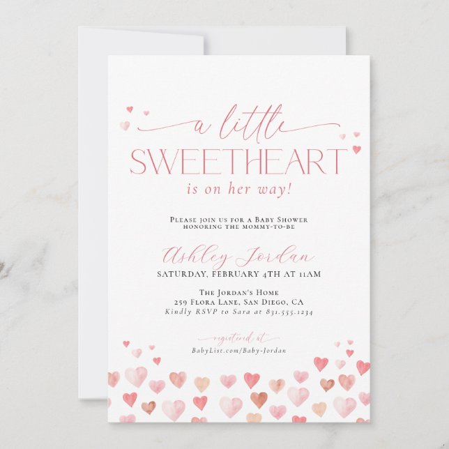 Invitation Petit Baby shower amoureux Invitation, Baby shower (Devant)