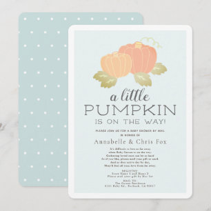 Invitation Petit Baby shower bleu Citrouille par courrier