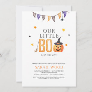 Invitation Petit Baby shower Boo, Citrouille douche Halloween
