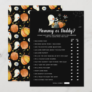 Invitation Petit Baby shower Boo Jeu maman ou papa