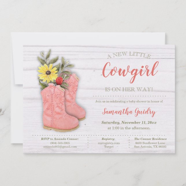 Invitation Petit Baby shower Bootie (Devant)