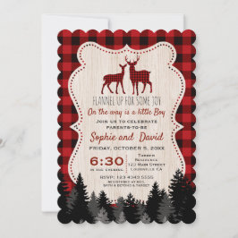 Invitation Petit Baby shower Chasseur de bûcheron doux