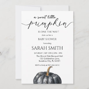 Invitation Petit Baby shower Citrouille bleu doux
